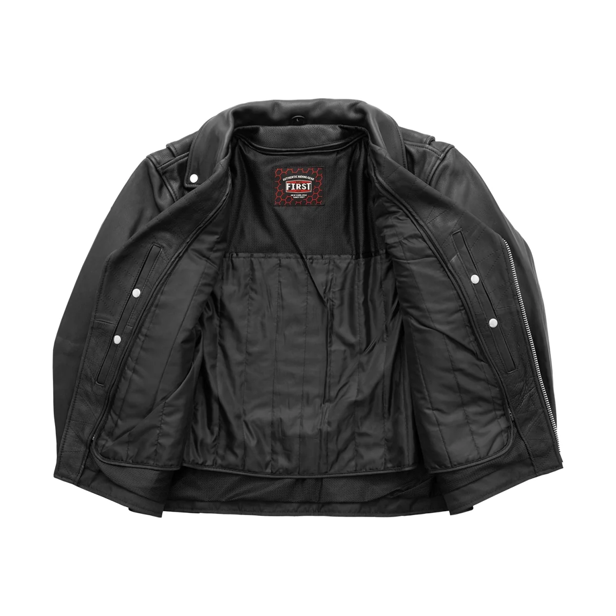 Arnold Men's Motorcycle Leather Jacket - Image 4
