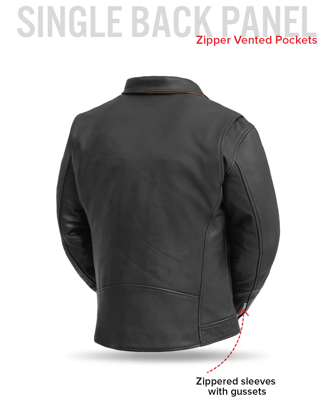 Arnold Men's Motorcycle Leather Jacket - Image 7