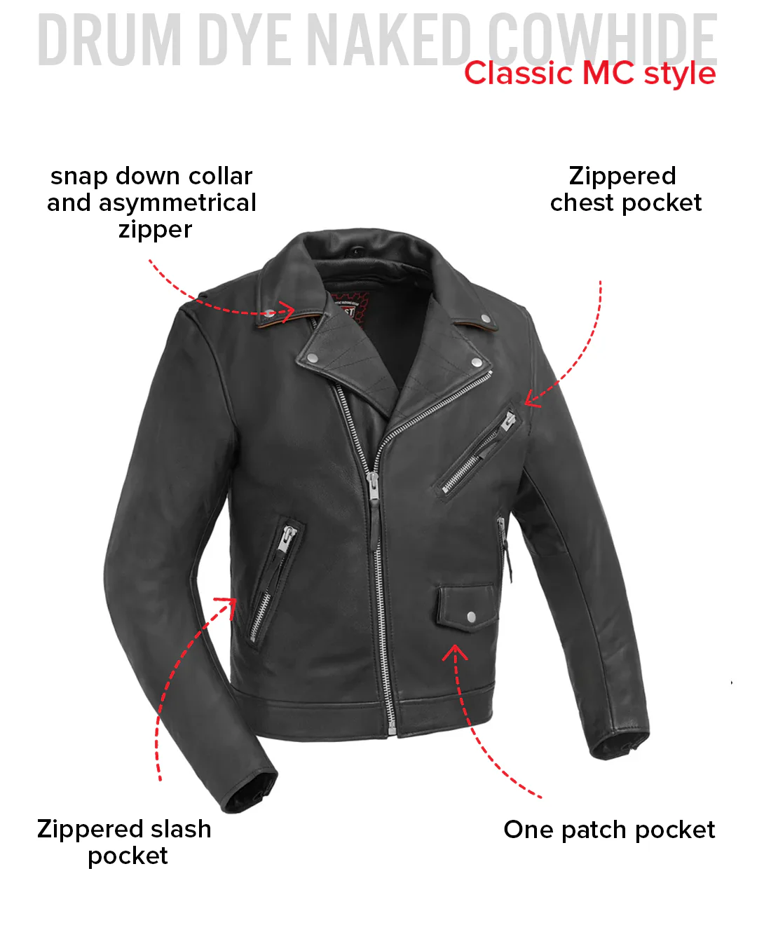 Arnold Men's Motorcycle Leather Jacket - Image 8