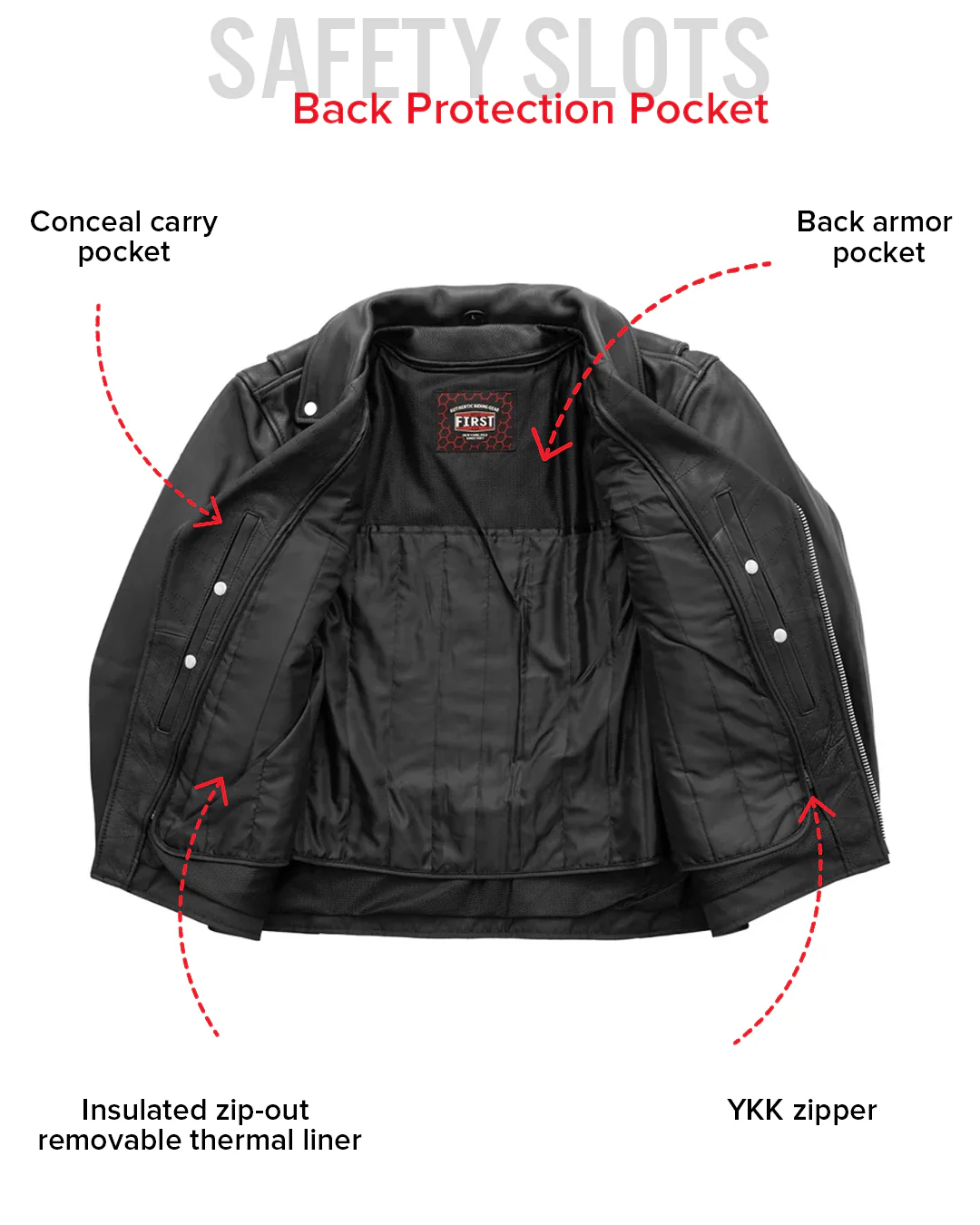 Arnold Men's Motorcycle Leather Jacket - Image 9