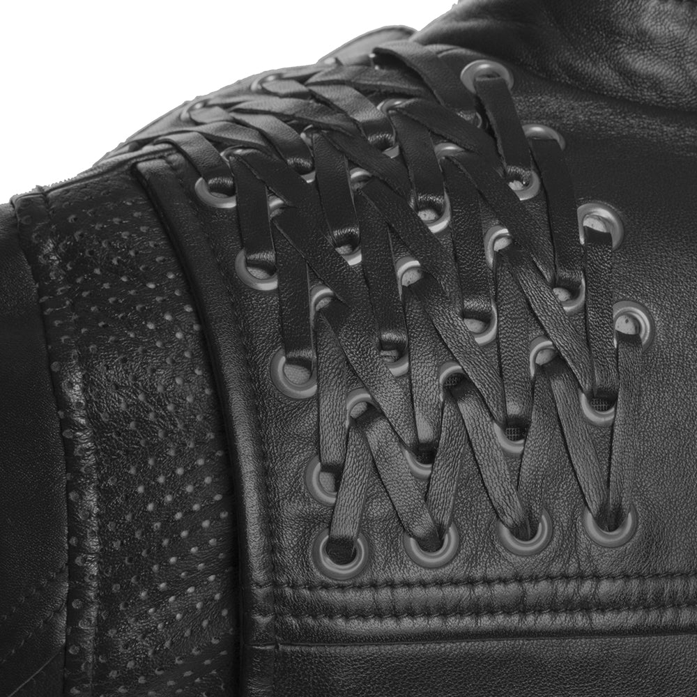 Black Widow - Women's Motorcycle Leather Jacket - Image 4