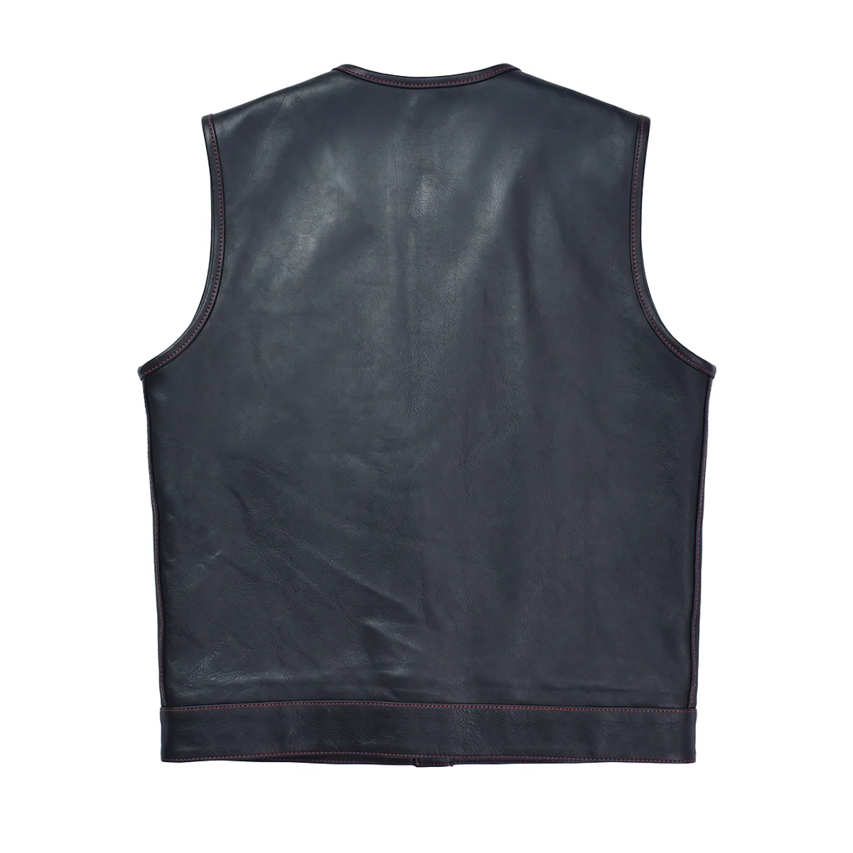 Blackout - Men’s Black Leather Motorcycle Vest - Image 2