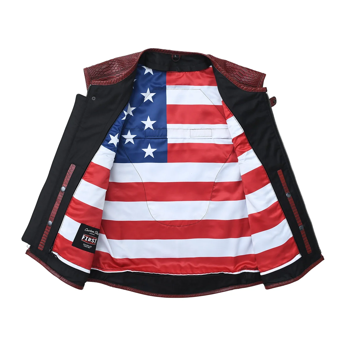Bloodline - Men’s Red Dragon Leather Motorcycle Vest - Image 3