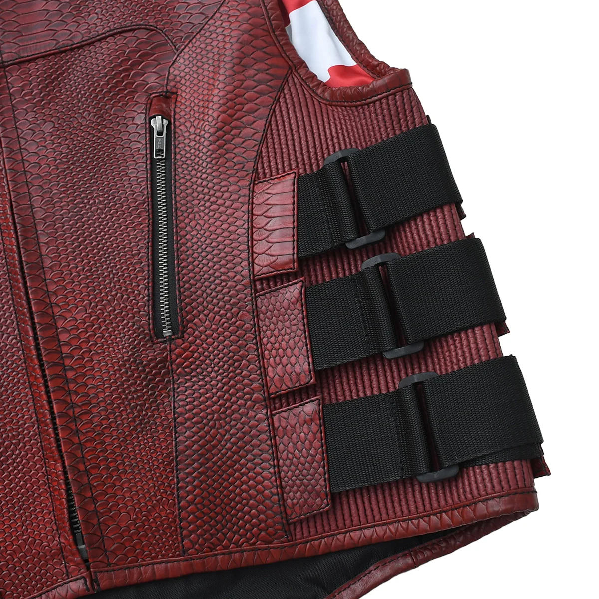 Bloodline - Men’s Red Dragon Leather Motorcycle Vest - Image 6