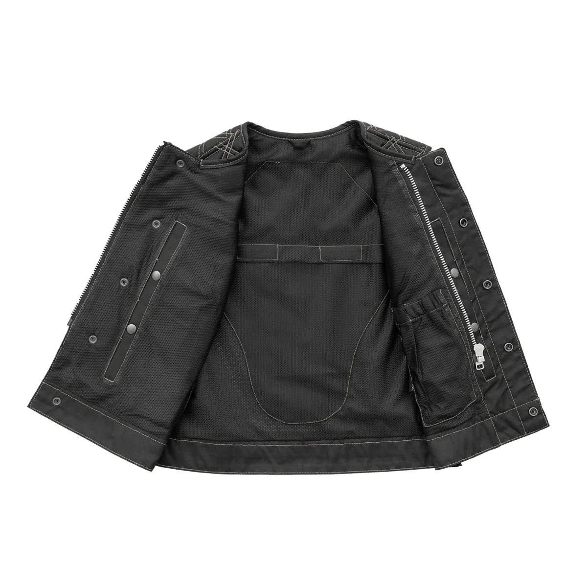 Bonnie Moto Mesh Women's Motorcycle Vest - Diamond Quilt - Image 10