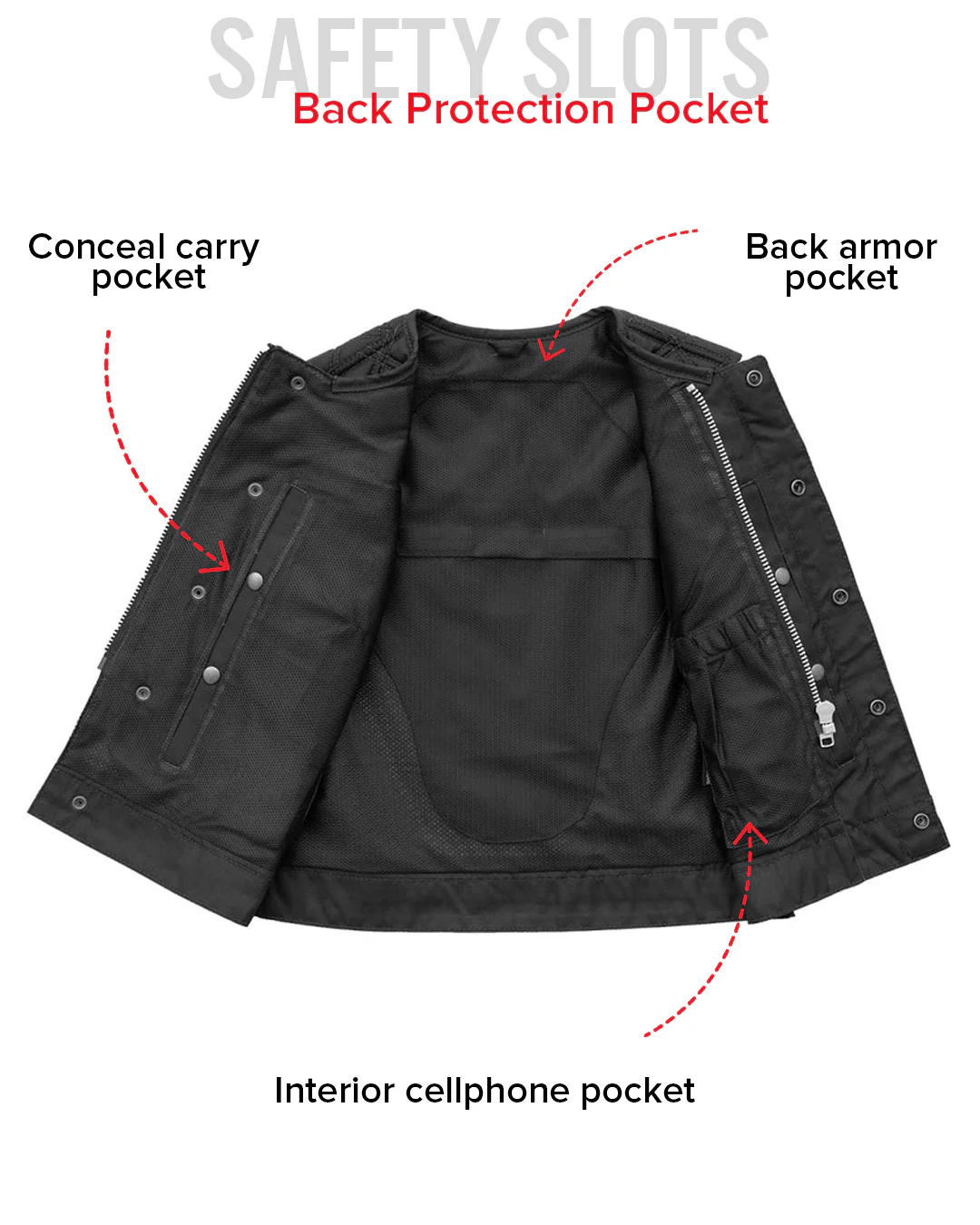 Bonnie Moto Mesh Women's Motorcycle Vest - Diamond Quilt - Image 14