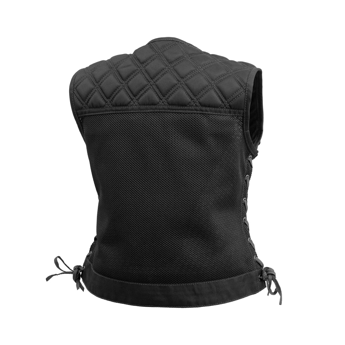 Bonnie Moto Mesh Women's Motorcycle Vest - Diamond Quilt - Image 5