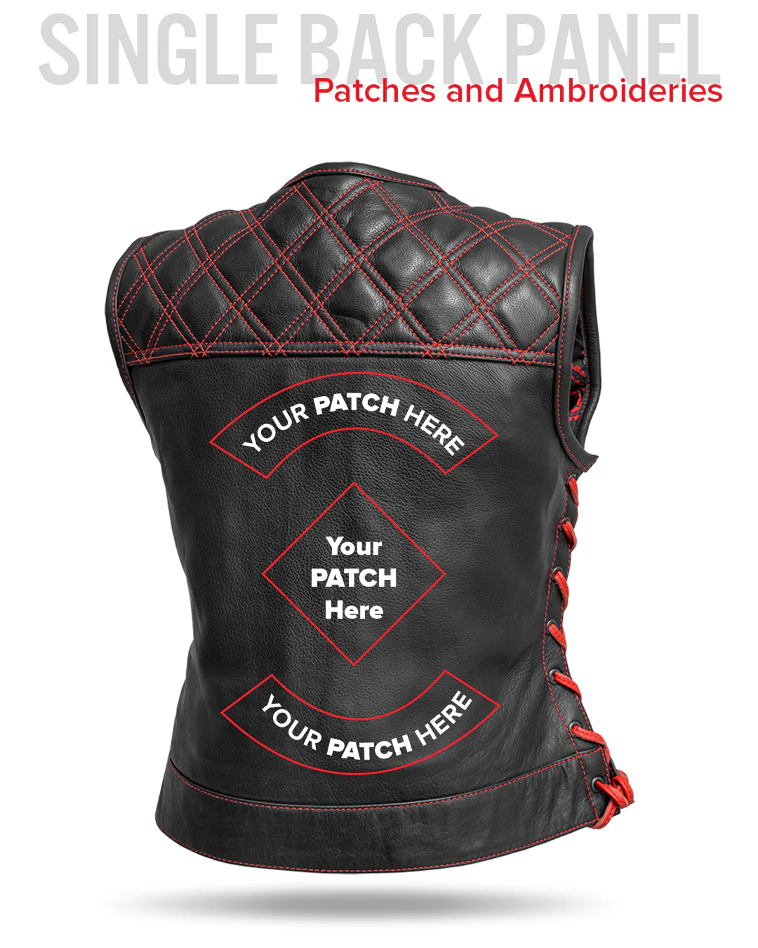 Bonnie - Women's Motorcycle Leather Vest - Diamond Quilt - Image 22