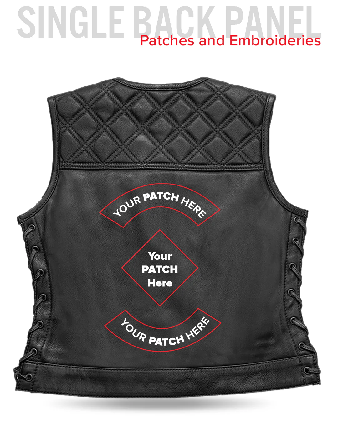 Bonnie - Women's Motorcycle Leather Vest - Diamond Quilt - Image 25