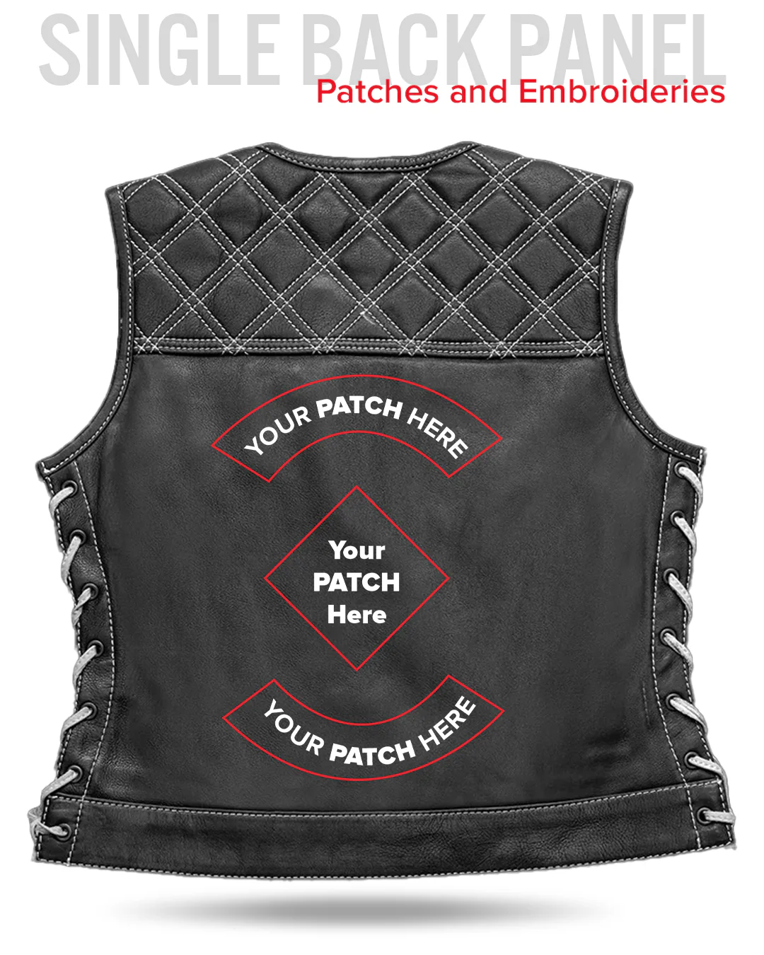 Bonnie - Women's Motorcycle Leather Vest - Diamond Quilt - Image 28