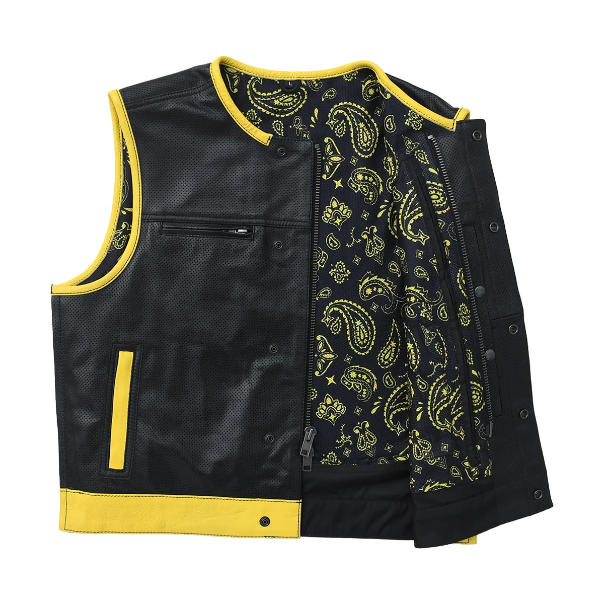 Burnline - Men’s Perforated Leather Motorcycle Vest - Image 3