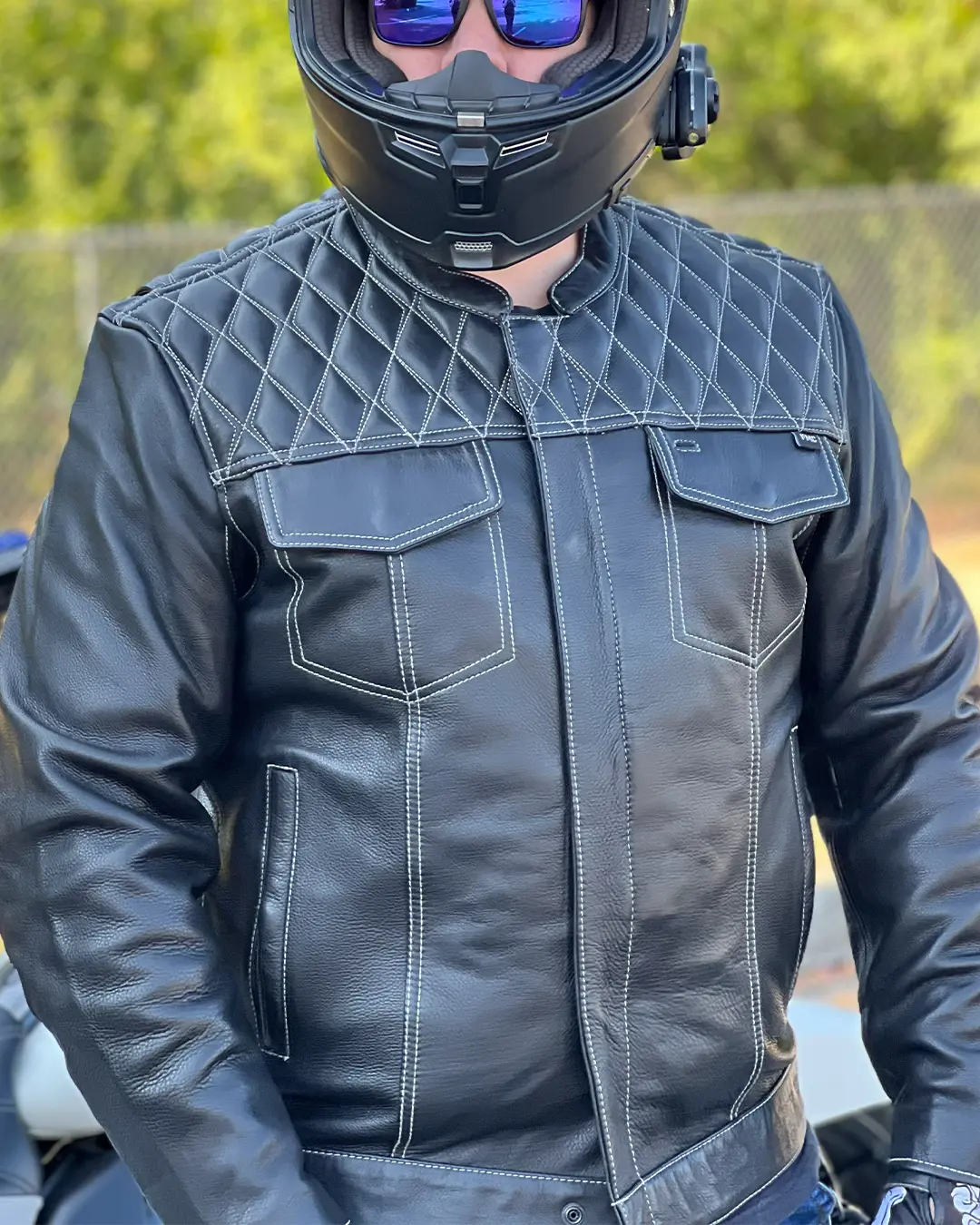 Cinder Men's Cafe Style Leather Jacket - Image 34