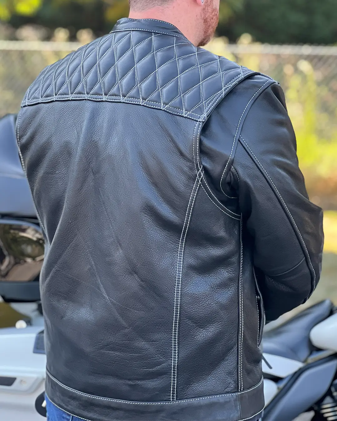 Cinder Men's Cafe Style Leather Jacket - Image 35
