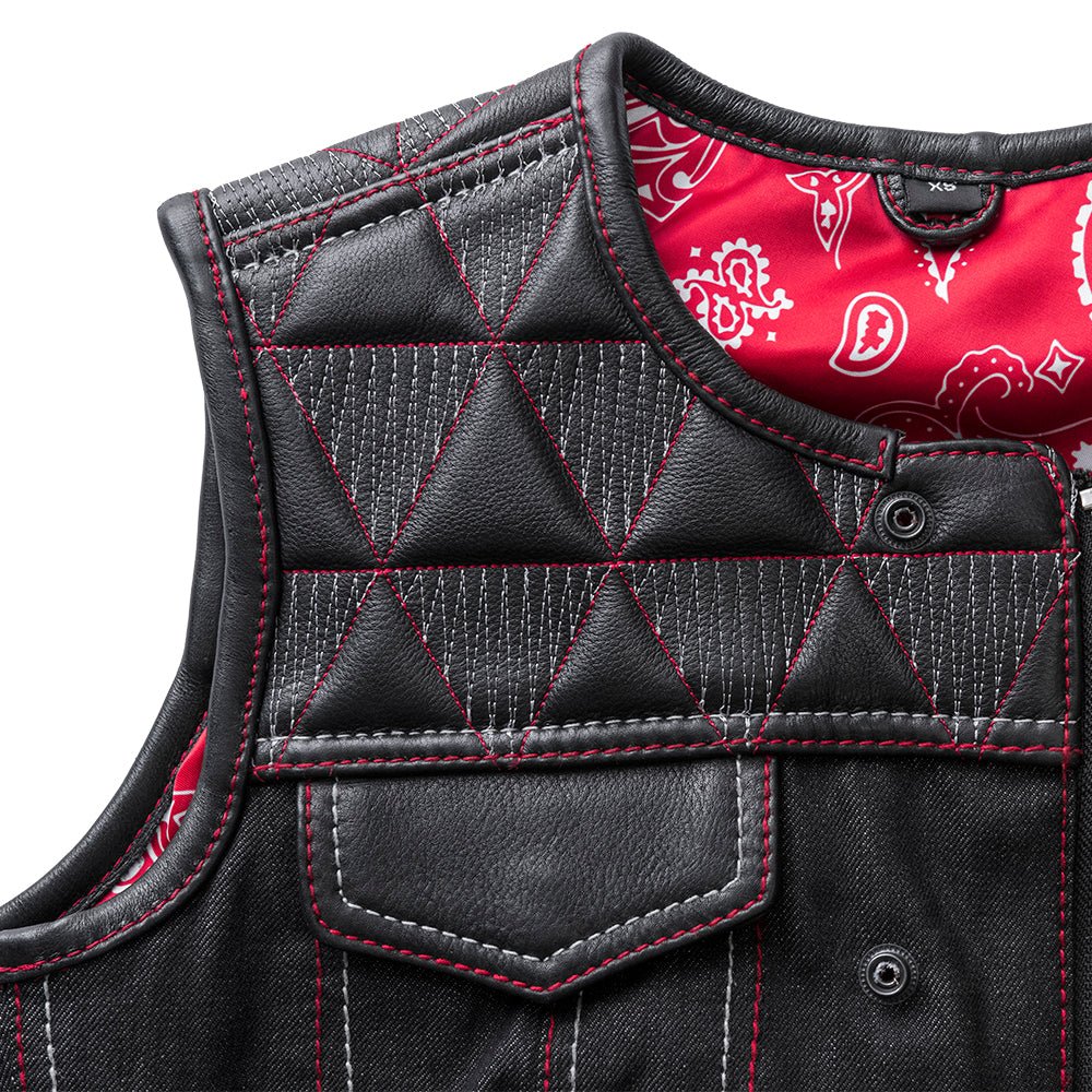 Delta Women's Club Style Motorcycle Leather/Denim Vest - Limited Edition - Image 4