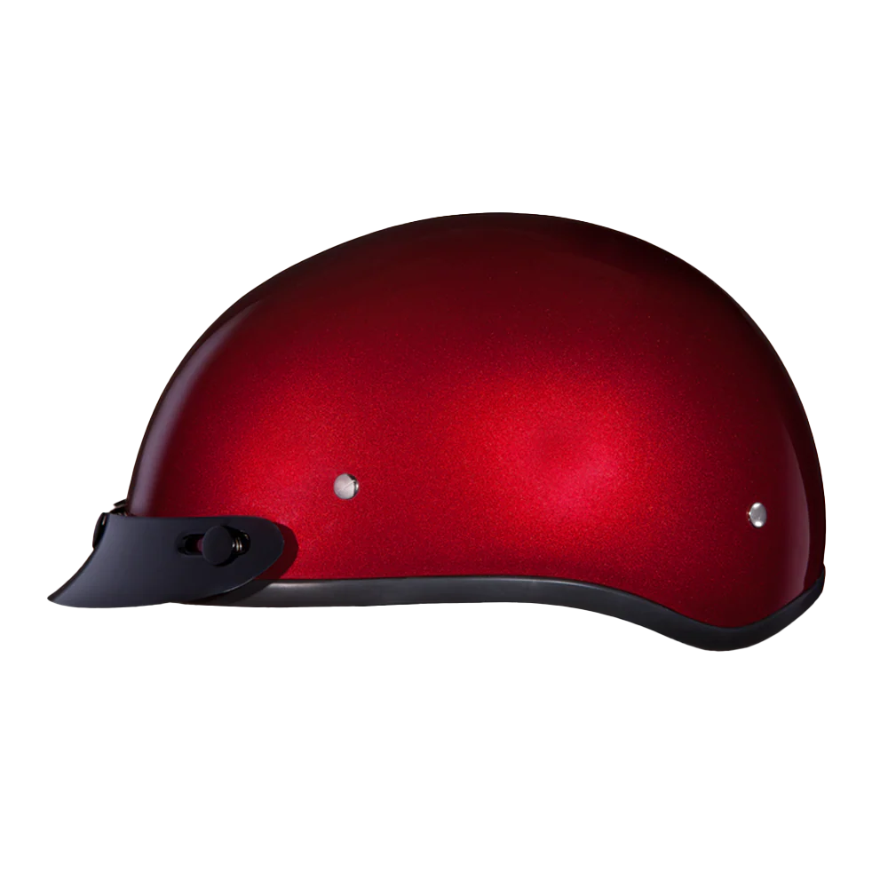 DOT Approved Daytona Skull Cap Half Shell Motorcycle Helmet - Beanie Style for Motorcycles, Cruisers, Scooters, and Mopeds - Black Cherry - Image 2