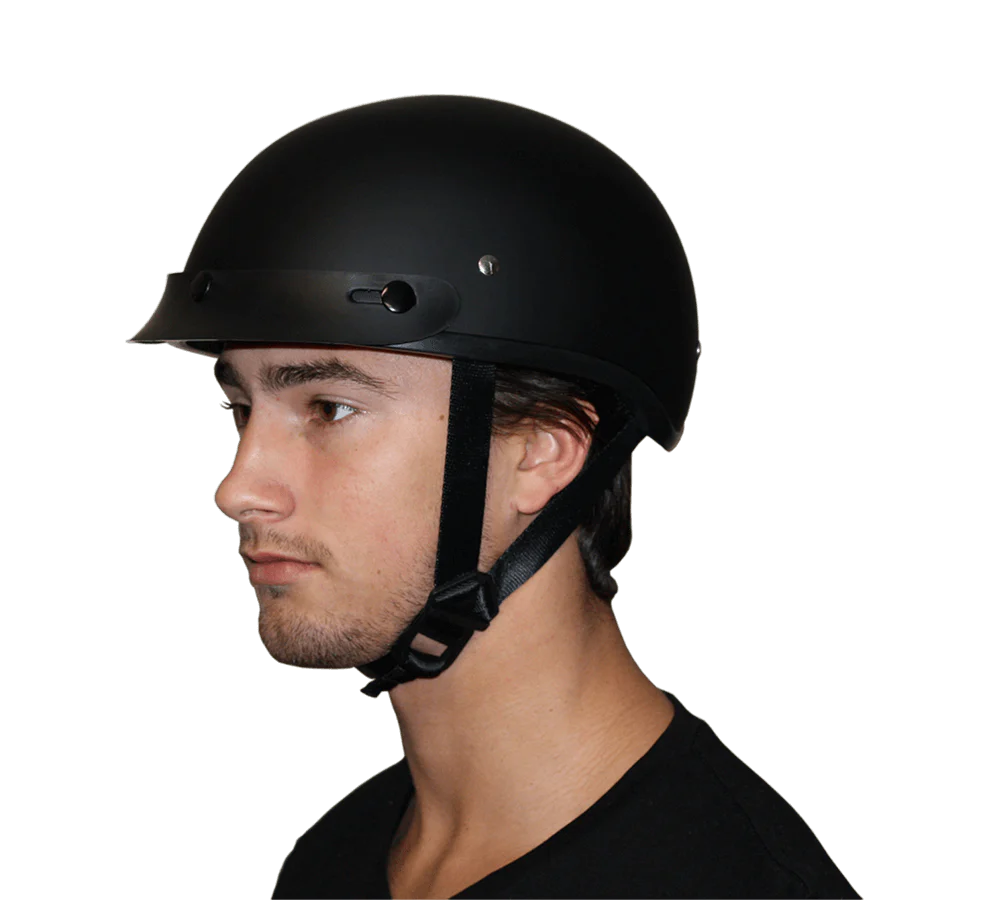 DOT Approved Daytona Skull Cap Half Shell Motorcycle Helmet - Beanie Style for Motorcycles, Cruisers, Scooters, and Mopeds W/O Visor- Dull Black - Image 7