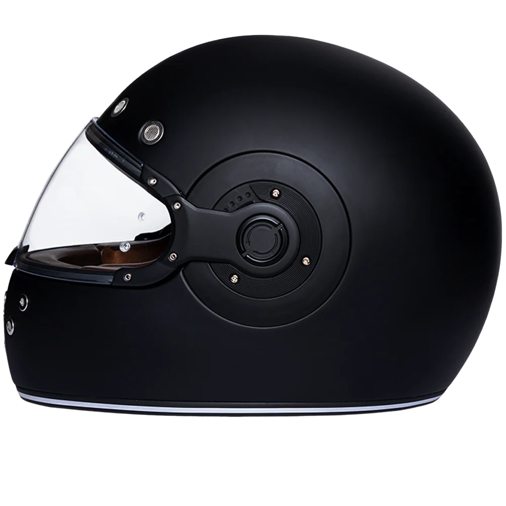 DOT Daytona Retro Full Face Motorcycle Helmet: Vintage Style for Men, Women, & Youth - Dull Black W/ Dull Black Accents - Image 2