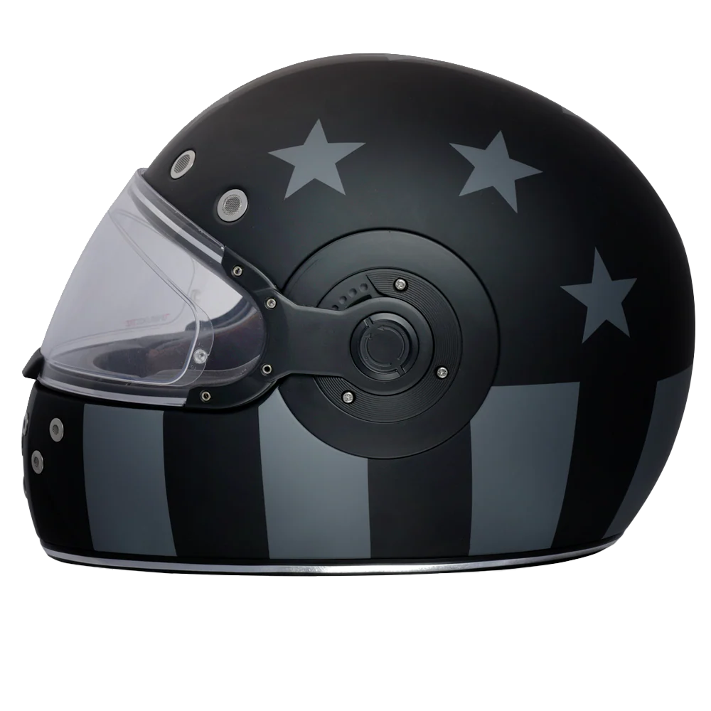 DOT Daytona Retro Full Face Motorcycle Helmet: Vintage Style for Men, Women, & Youth - W/ Captain America Stealth - Image 2