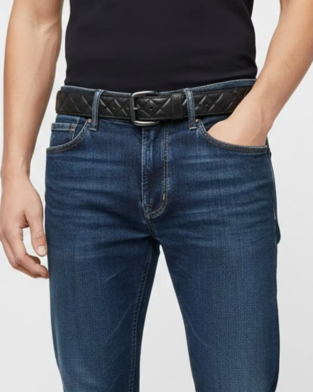 Diamond Quilted Leather Belt - Image 21