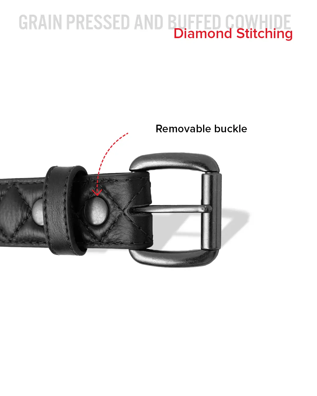 Diamond Quilted Leather Belt - Image 22