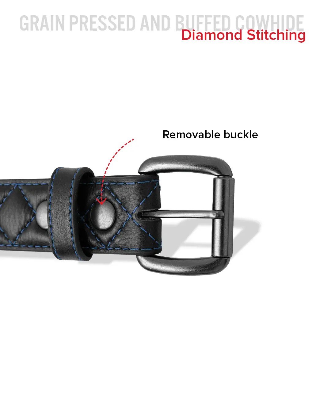 Diamond Quilted Leather Belt - Image 33