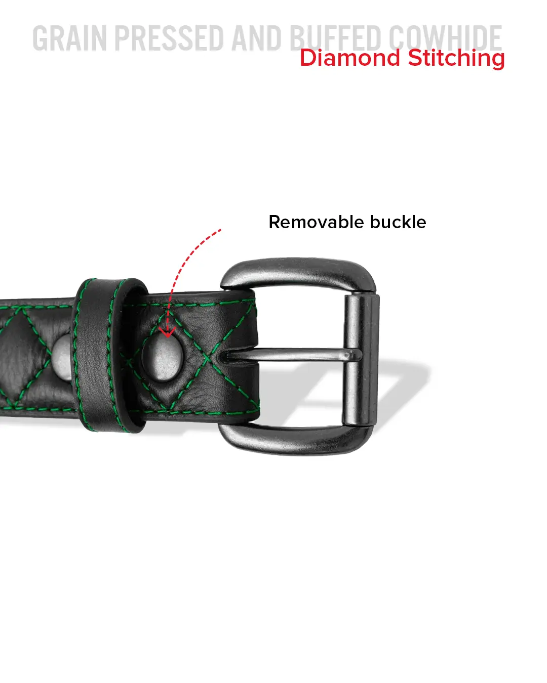 Diamond Quilted Leather Belt - Image 39