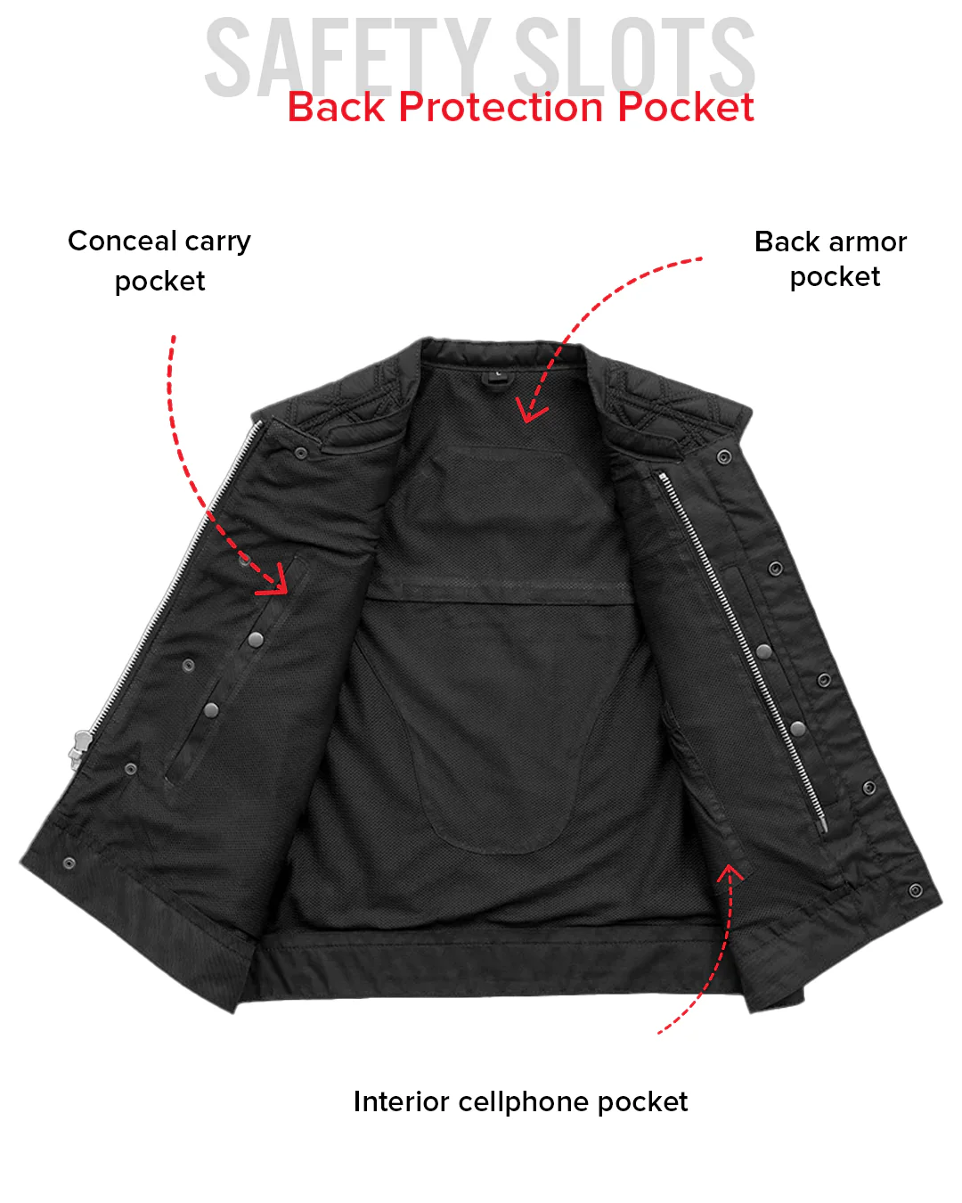 Downside Moto Mesh Men's Motorcycle Vest - Image 16