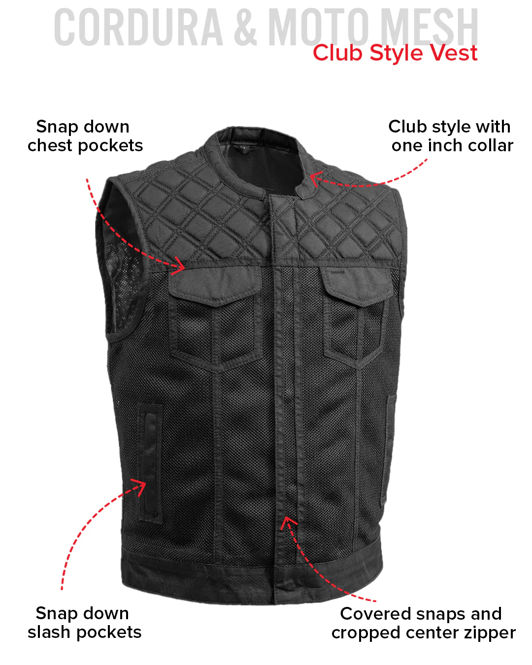 Downside Moto Mesh Men's Motorcycle Vest - Image 17