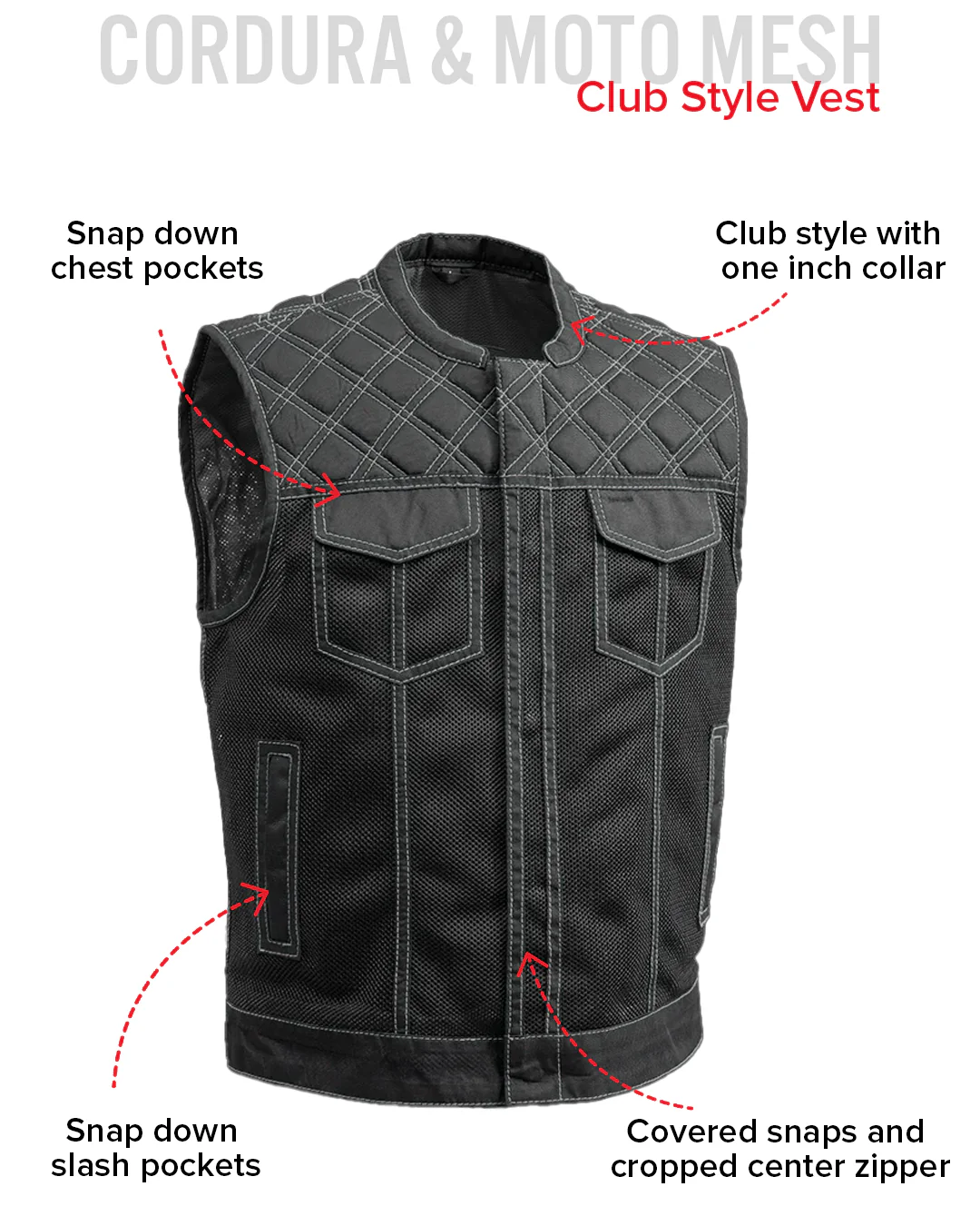 Downside Moto Mesh Men's Motorcycle Vest - Image 18