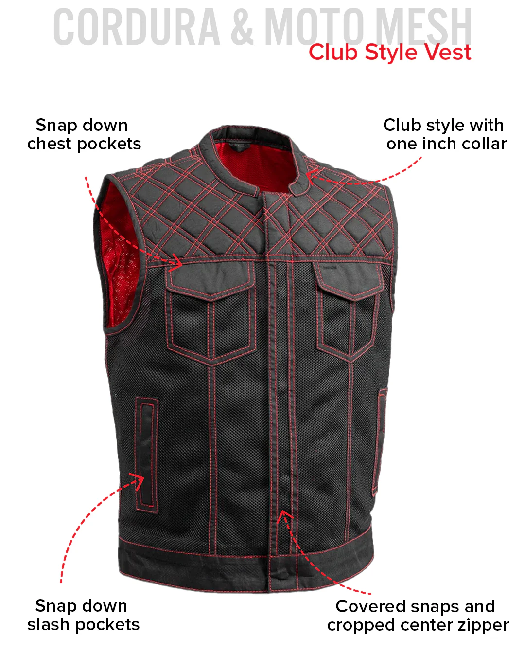 Downside Moto Mesh Men's Motorcycle Vest - Image 21