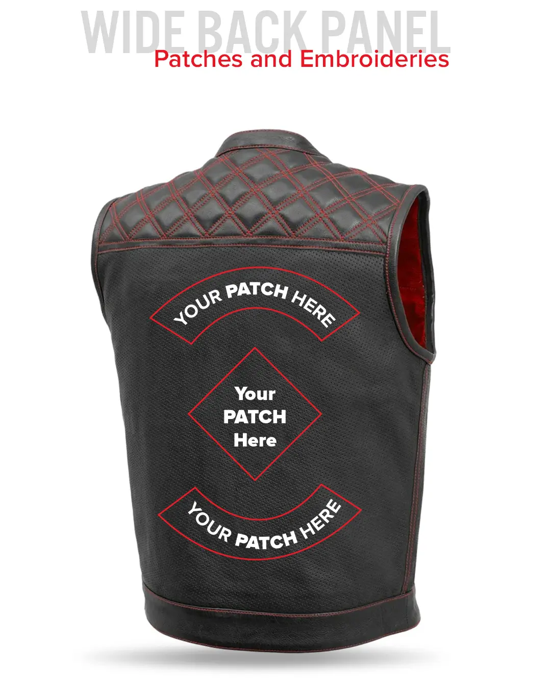 Downside Perforated Men's Motorcycle Leather Vest - Image 24