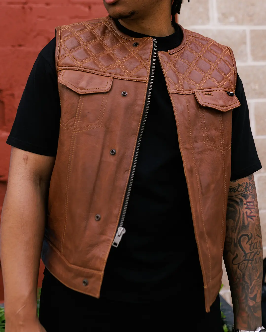 Dust Devil Men's Motorcycle Leather Vest (limited edition) - Image 6