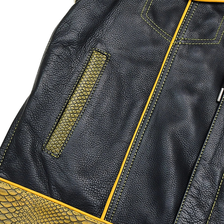 Dynasty Men's Club Style Leather Biker Vest - Image 7