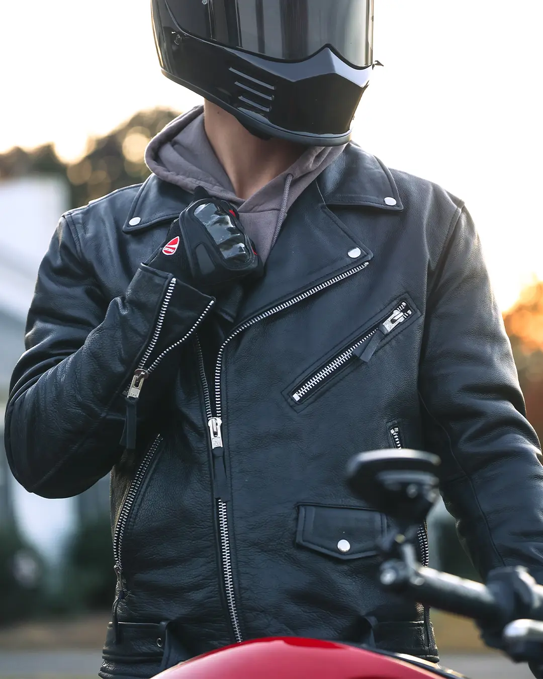 Fillmore Men's Motorcycle Leather Jacket - Image 31