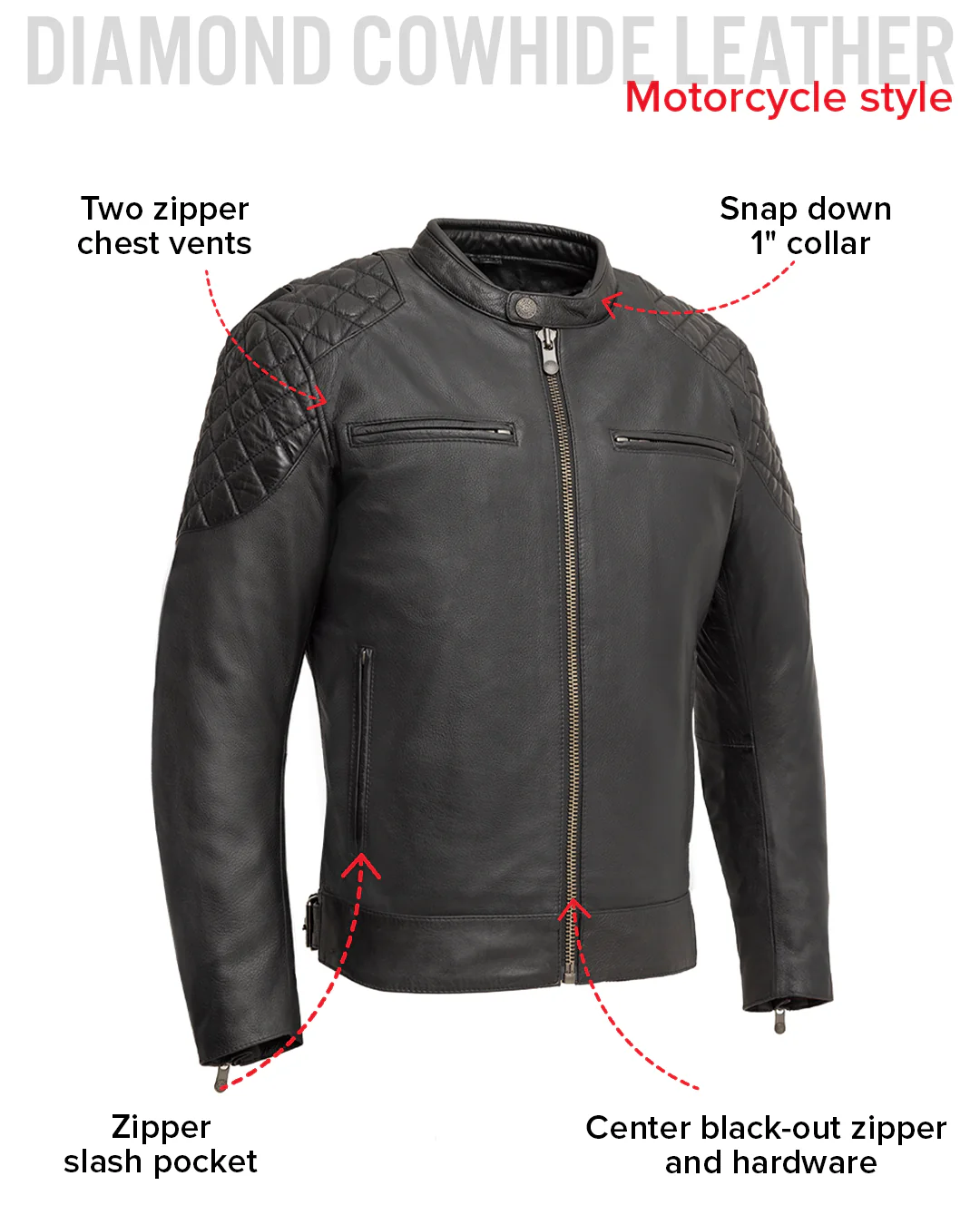 Grand Prix - Men's Leather Motorcycle Jacket - Image 9