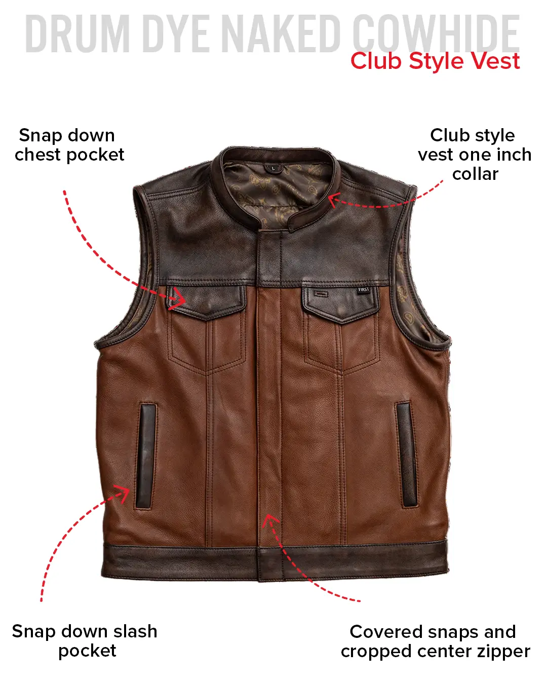Gunner Men's Leather Motorcycle Vest (Limited Edition) - Image 8