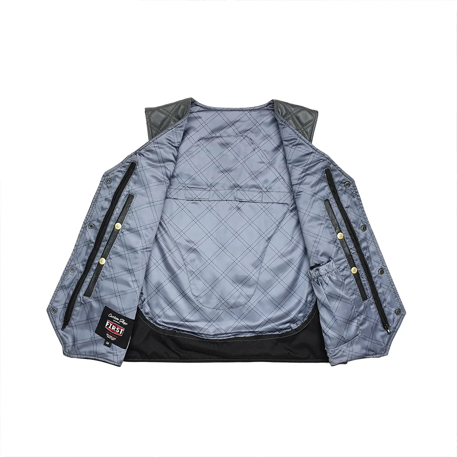 Hammer down Men's Western Style Leather Biker Vest - Image 4