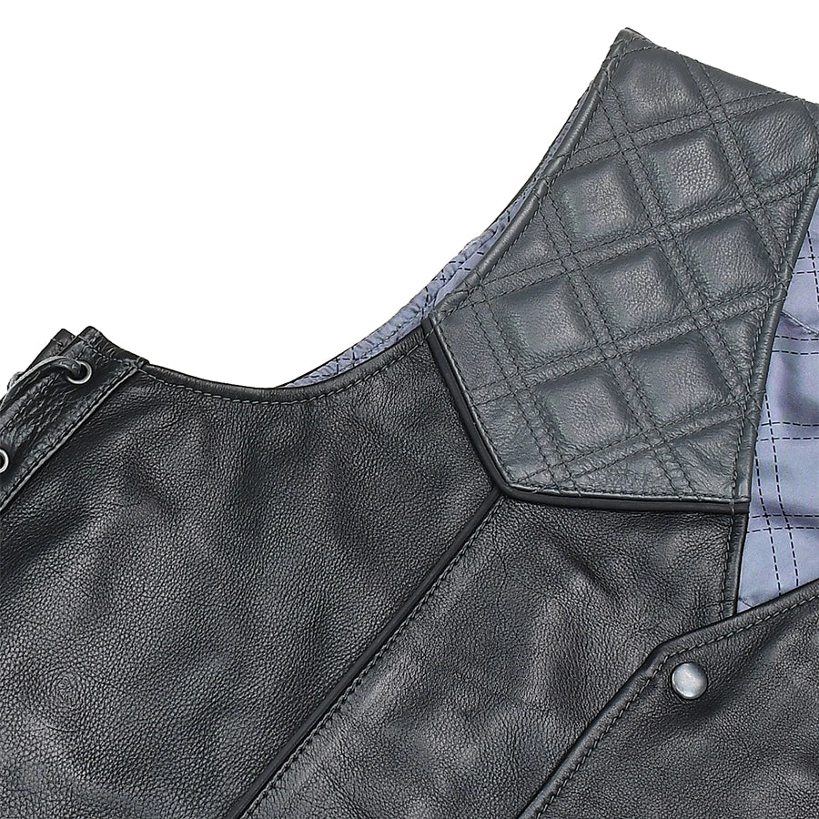 Hammer down Men's Western Style Leather Biker Vest - Image 7