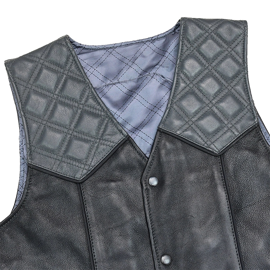 Hammer down Men's Western Style Leather Biker Vest - Image 8
