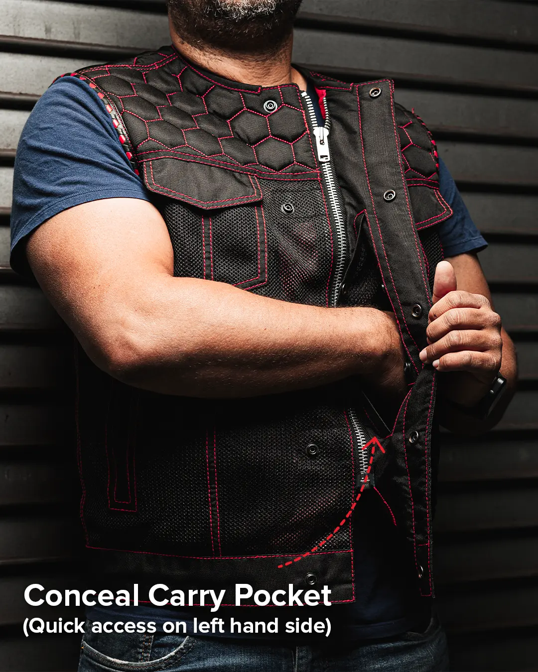 Hornet Moto Mesh Men's Club Style Vest - Image 22