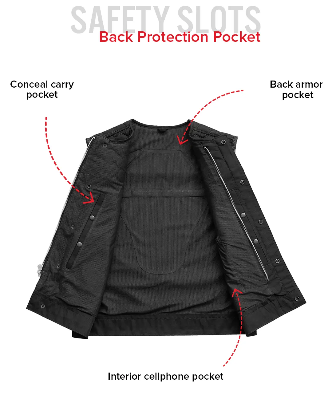 Hornet Moto Mesh Men's Club Style Vest - Image 24