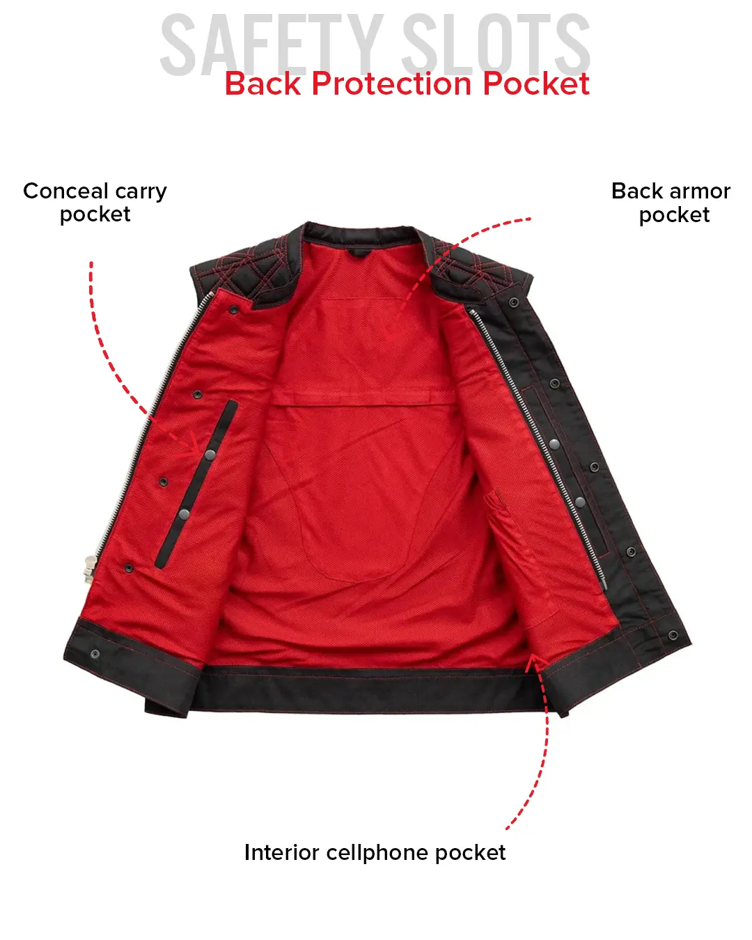 Hornet Moto Mesh Men's Club Style Vest - Image 30