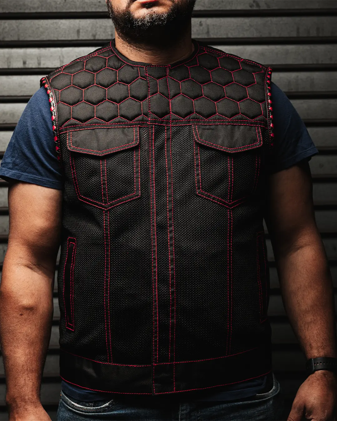 Hornet Moto Mesh Men's Club Style Vest - Image 32