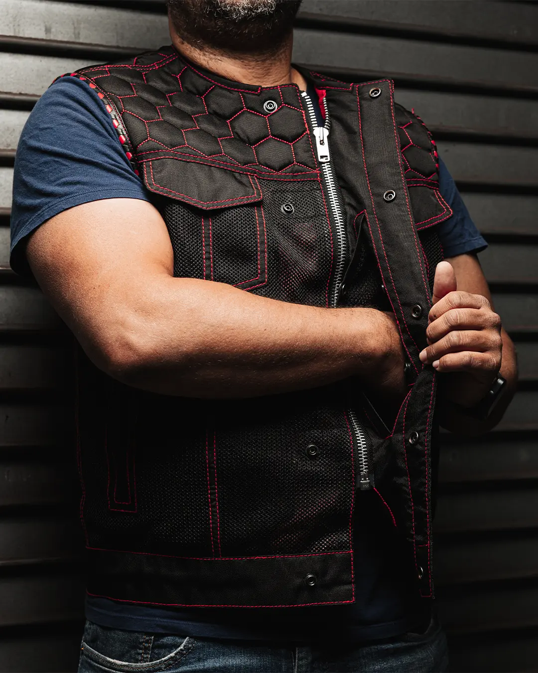 Hornet Moto Mesh Men's Club Style Vest - Image 34