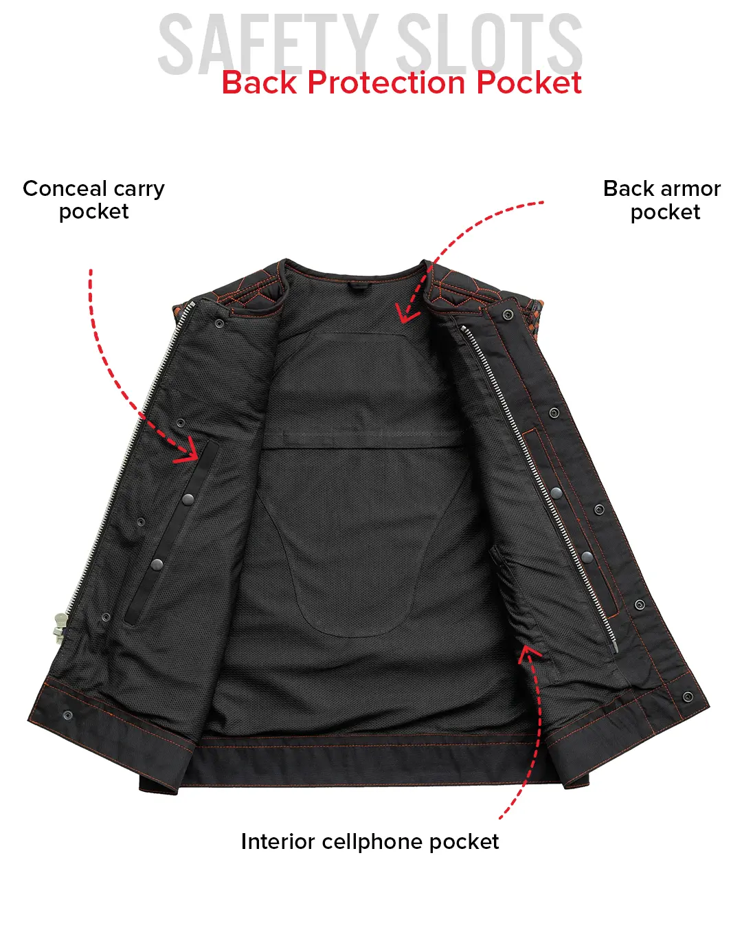 Hornet Moto Mesh Men's Club Style Vest - Image 35