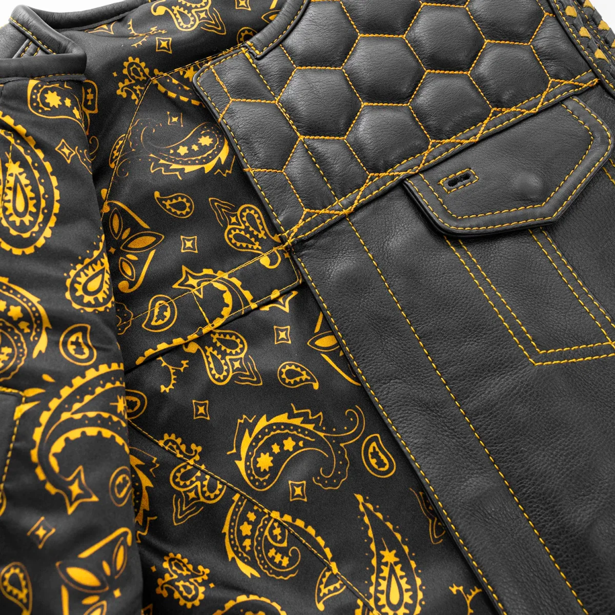 Hornet Men's Club Style Leather Vest - Image 20