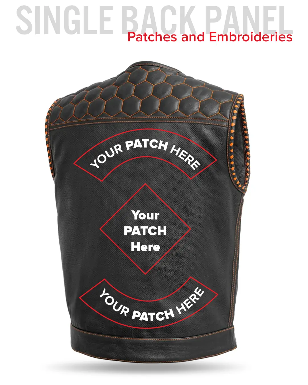 Hornet Perforated Men's Club Style Leather Vest - Image 33