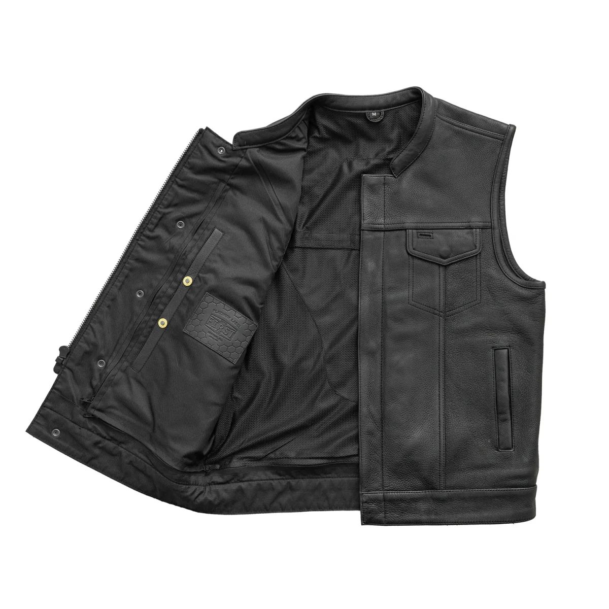Hotshot Men's Motorcycle Leather Vest - Image 3