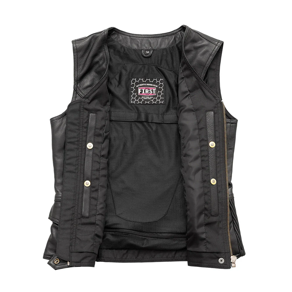 Lolita - Women's Motorcycle Leather Vest - Image 4