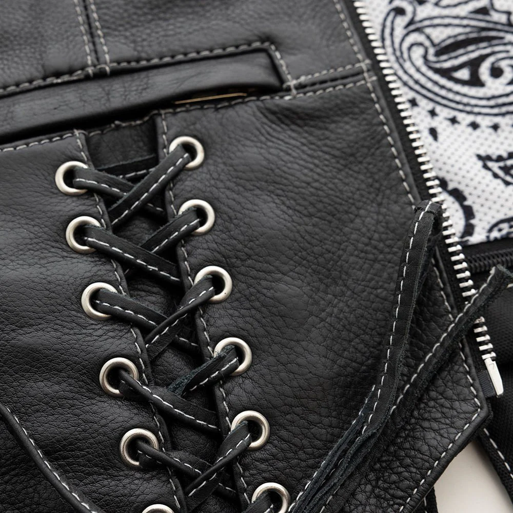 Love Lace Women's Motorcycle Leather Vest - Image 4